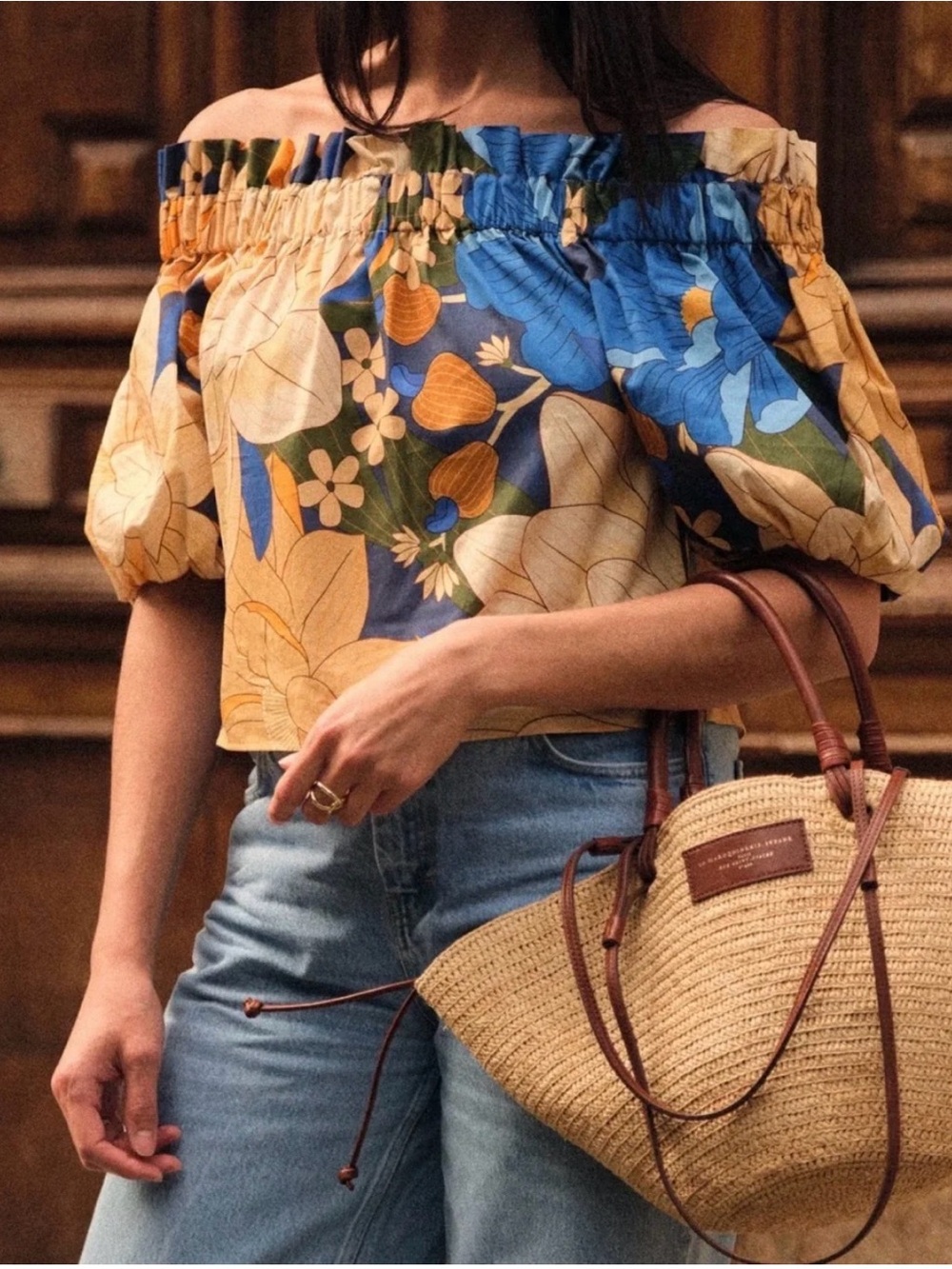 Sezane x Farm Rio Macie Blouse in Floral Mandacaru print